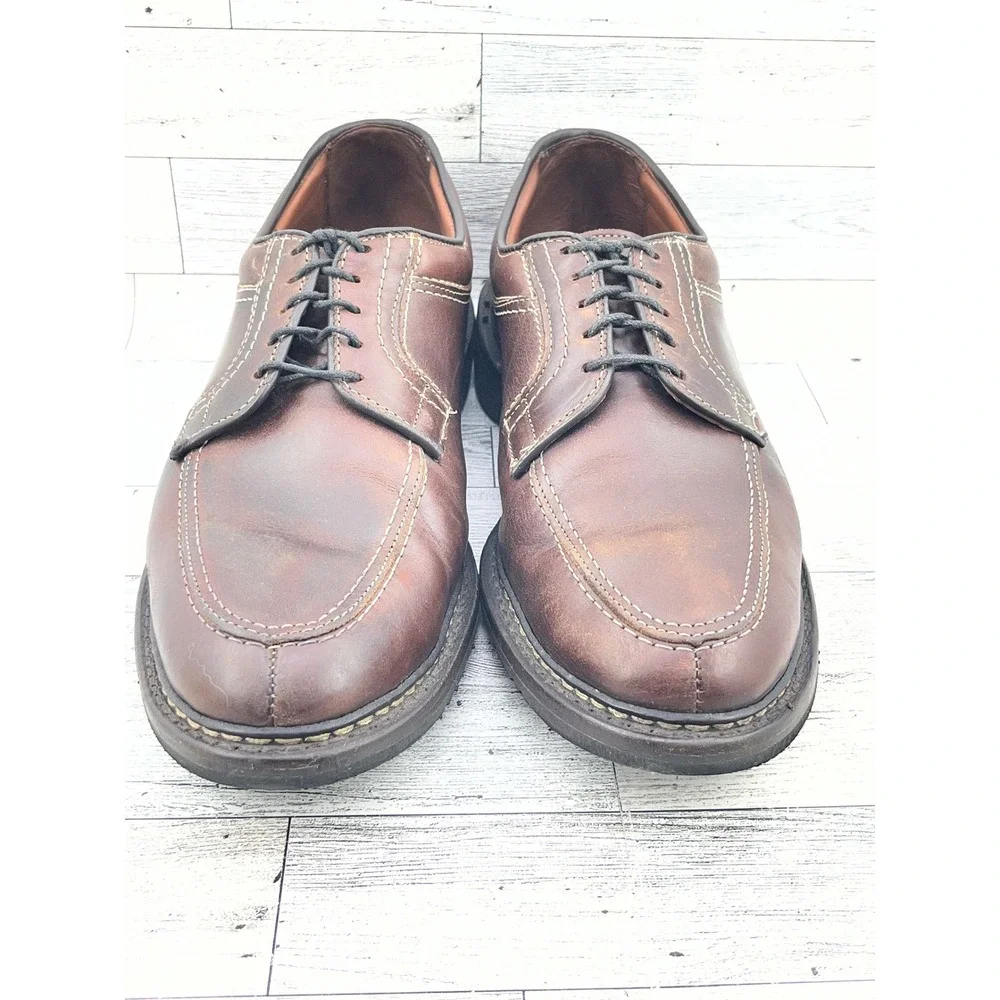 Allen Edmonds Wilbert Brown Leather Split Toe Derby Shoe Men 11D Handcrafted USA
